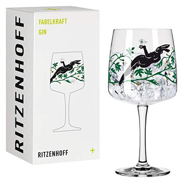 RITZENHOFF 3458002 Gin-Glas 700 ml - Serie Fabelkraft Motiv Nr. 2 - Cocktailglas mit Venusillustration - Made in Germany, Schwarz, Grün, Platin im Sale